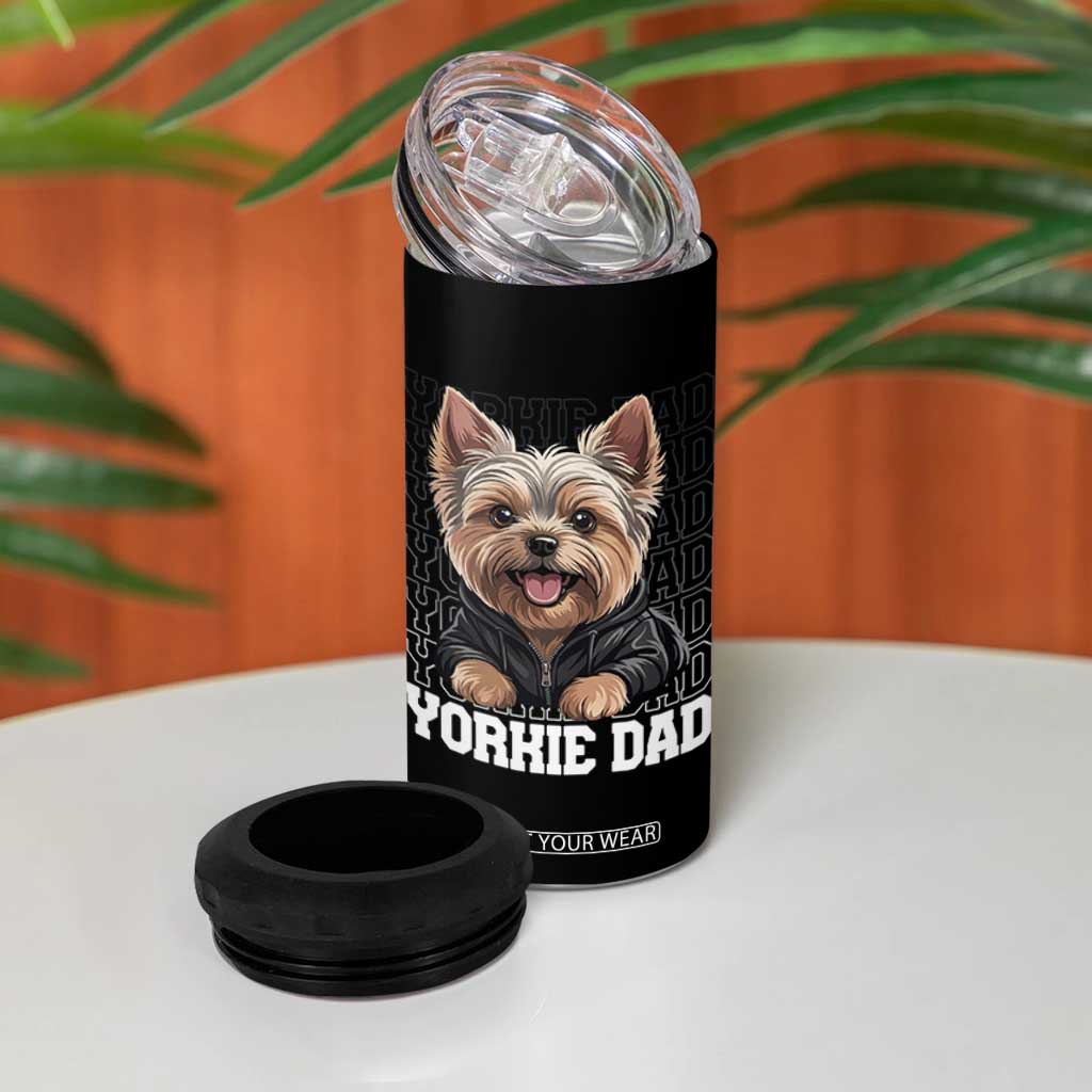 Proud Yorkshire Terrier Dad 4 in 1 Can Cooler Tumbler Fathers Day Dog Lover Gift TS12 Print Your Wear