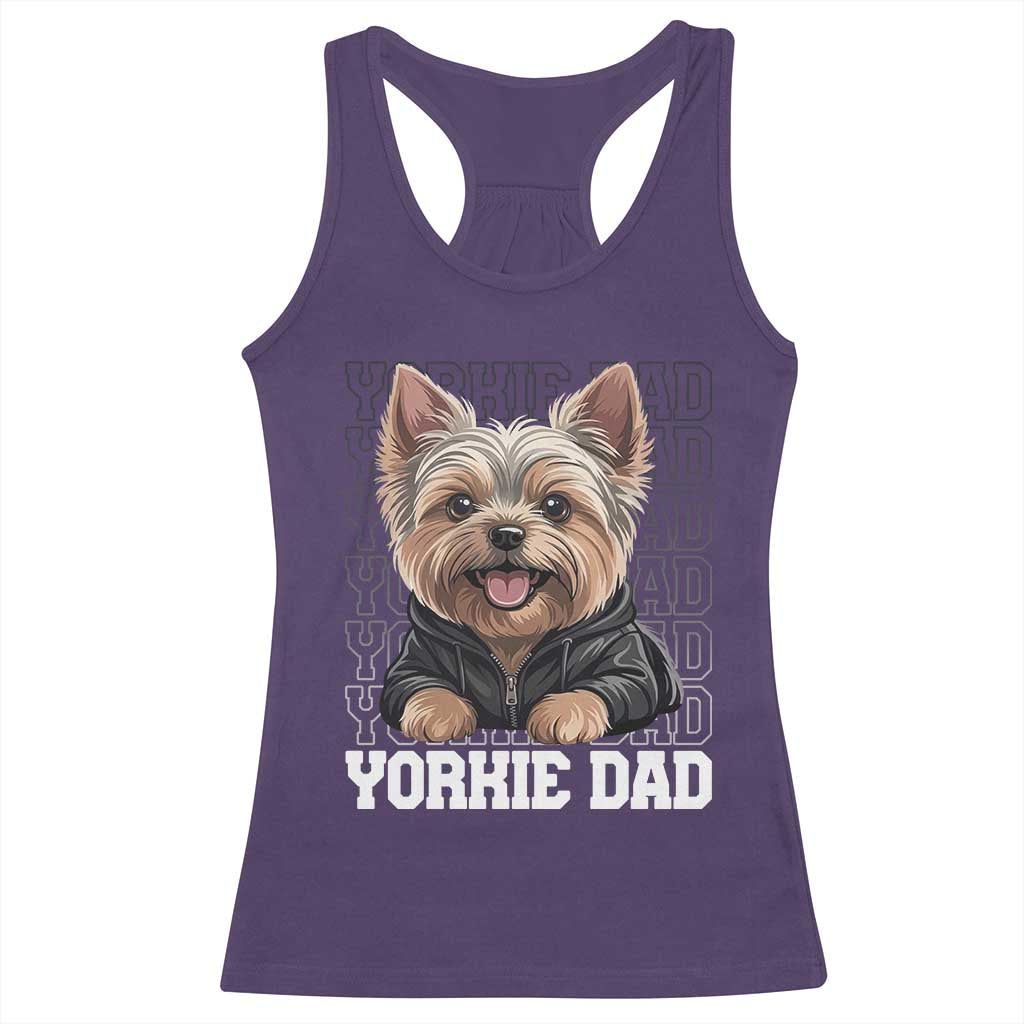 Proud Yorkshire Terrier Dad Racerback Tank Top Fathers Day Dog Lover Gift TS12 Purple Print Your Wear