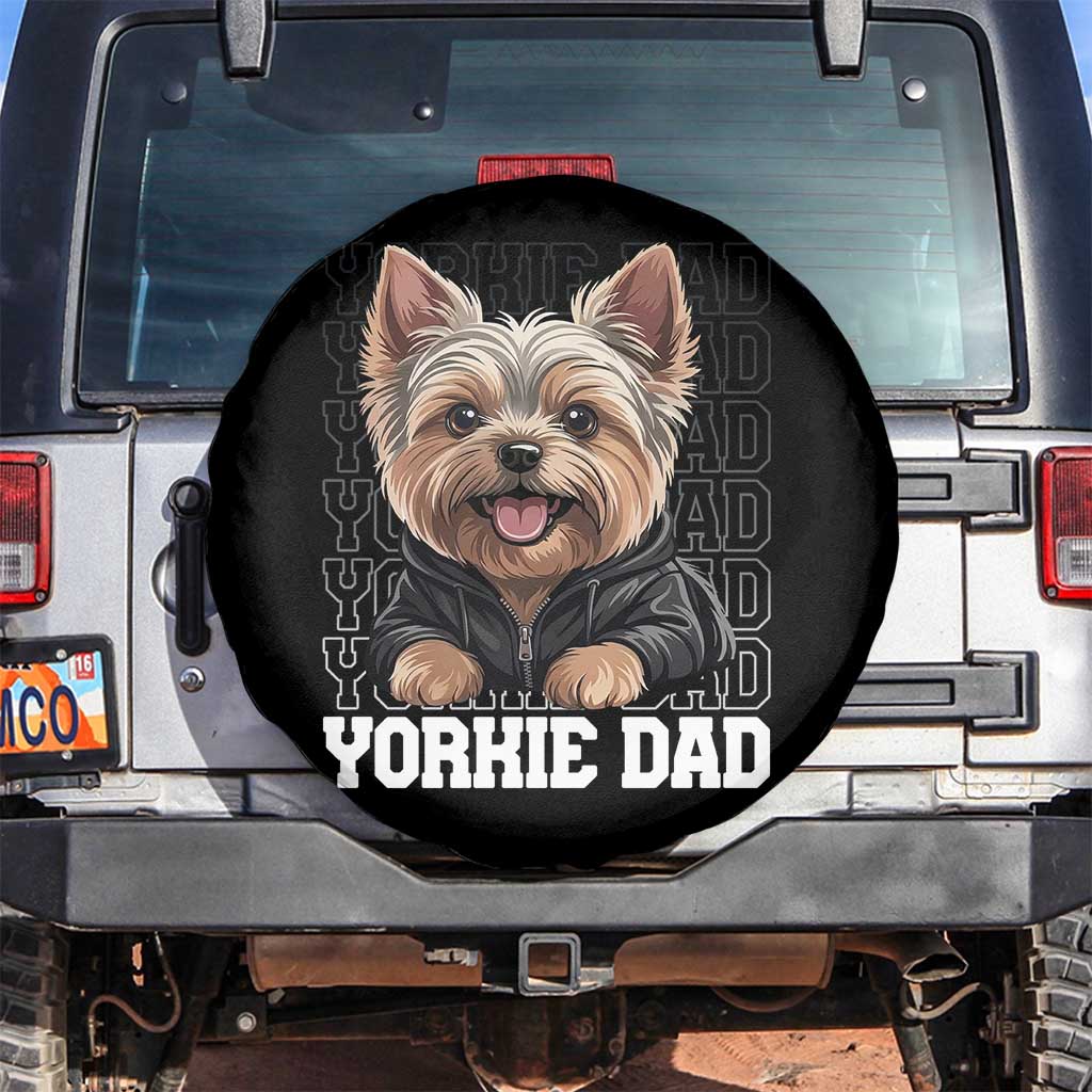 Proud Yorkshire Terrier Dad Spare Tire Cover Fathers Day Dog Lover Gift TS12 No hole Black Print Your Wear