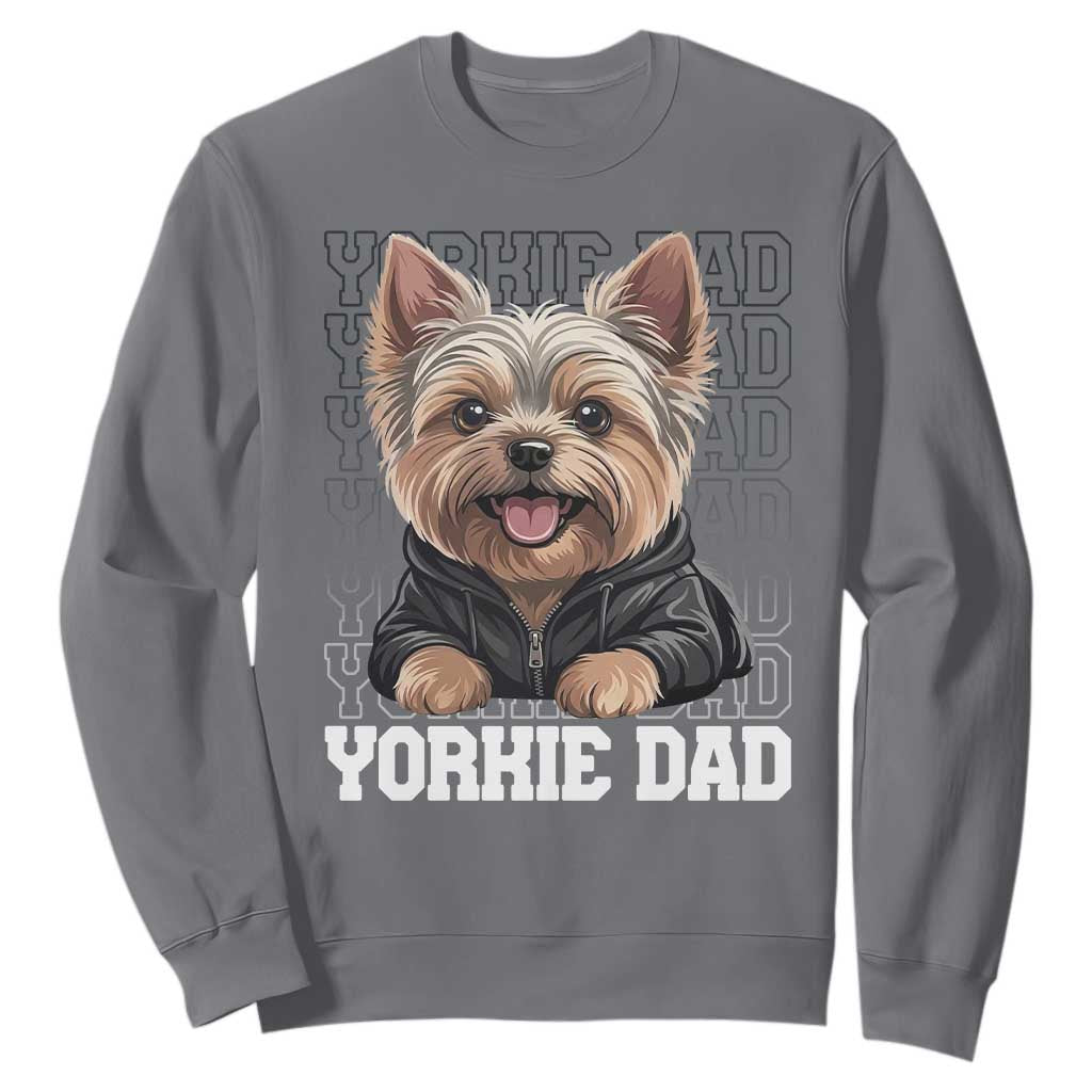 Proud Yorkshire Terrier Dad Sweatshirt Fathers Day Dog Lover Gift TS12 Charcoal Print Your Wear