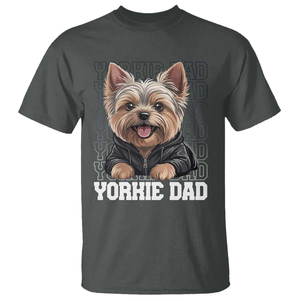 Proud Yorkshire Terrier Dad T Shirt Fathers Day Dog Lover Gift TS12 Dark Heather Print Your Wear