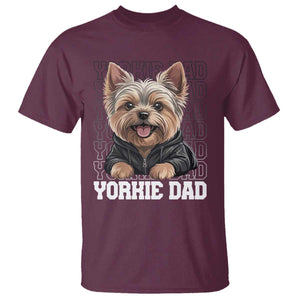 Proud Yorkshire Terrier Dad T Shirt Fathers Day Dog Lover Gift TS12 Maroon Print Your Wear