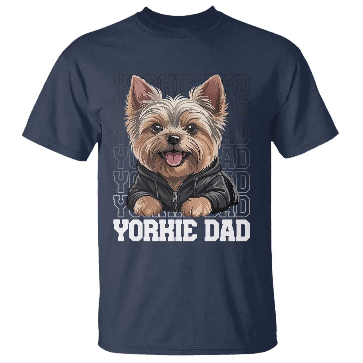 Proud Yorkshire Terrier Dad T Shirt Fathers Day Dog Lover Gift TS12 Navy Print Your Wear