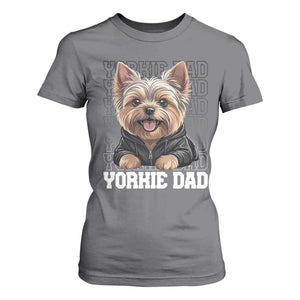 Proud Yorkshire Terrier Dad T Shirt For Women Fathers Day Dog Lover Gift TS12 Charcoal Print Your Wear
