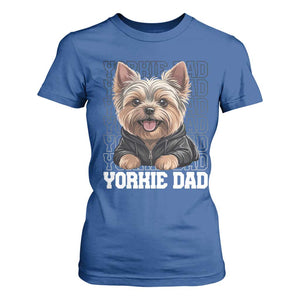 Proud Yorkshire Terrier Dad T Shirt For Women Fathers Day Dog Lover Gift TS12 Royal Blue Print Your Wear