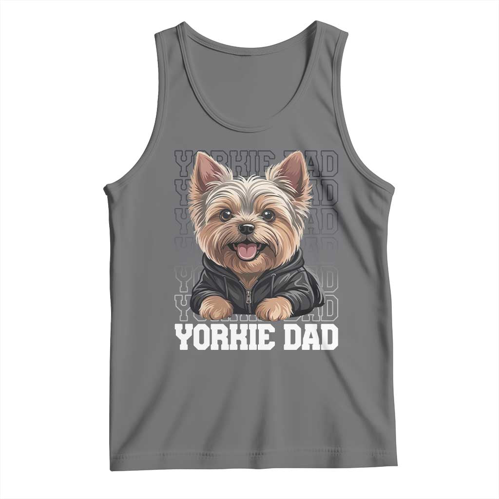 Proud Yorkshire Terrier Dad Tank Top Fathers Day Dog Lover Gift TS12 Black Heather Print Your Wear