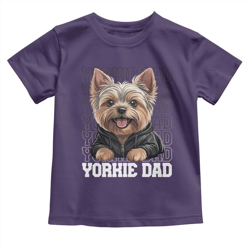 Proud Yorkshire Terrier Dad Toddler T Shirt Fathers Day Dog Lover Gift TS12 Purple Print Your Wear