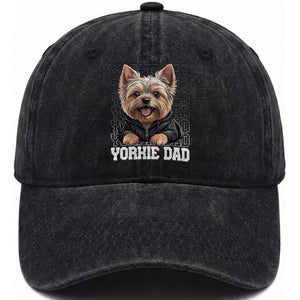 Proud Yorkshire Terrier Dad Washed Cotton Baseball Cap Fathers Day Dog Lover Gift TS12 Print Your Wear