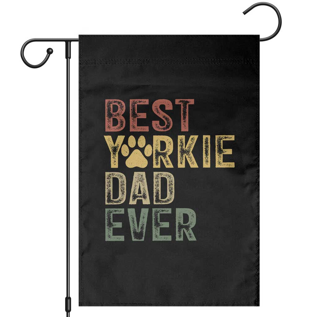 Best Yorkie Dad Ever Garden Flag Retro Vintage Yorkshire Terrier Gift TS12 Black Print Your Wear