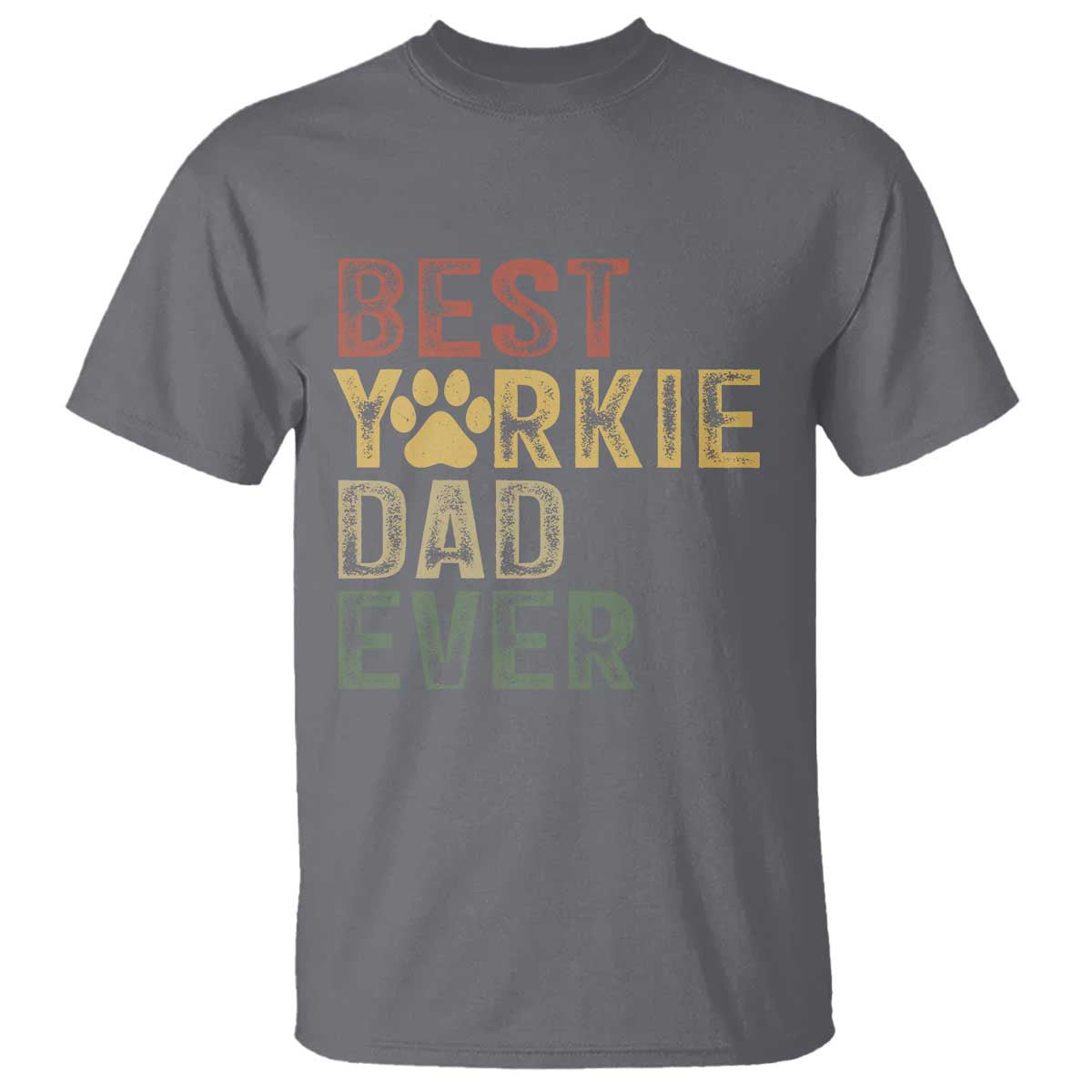 Best Yorkie Dad Ever T Shirt Retro Vintage Yorkshire Terrier Gift TS12 Charcoal Print Your Wear