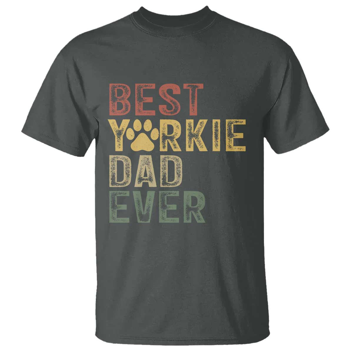 Best Yorkie Dad Ever T Shirt Retro Vintage Yorkshire Terrier Gift TS12 Dark Heather Print Your Wear