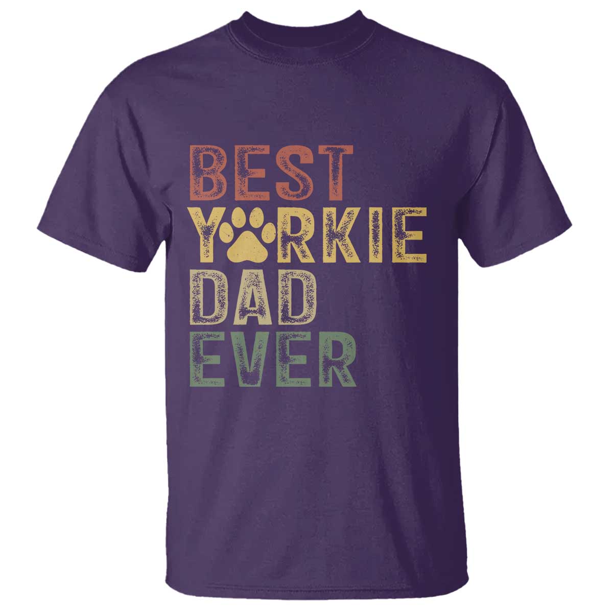 Best Yorkie Dad Ever T Shirt Retro Vintage Yorkshire Terrier Gift TS12 Purple Print Your Wear