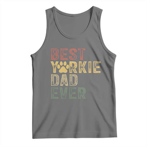 Best Yorkie Dad Ever Tank Top Retro Vintage Yorkshire Terrier Gift TS12 Black Heather Print Your Wear