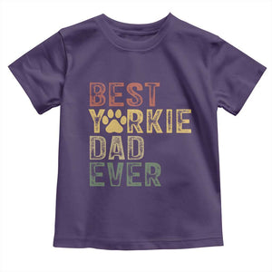Best Yorkie Dad Ever Toddler T Shirt Retro Vintage Yorkshire Terrier Gift TS12 Purple Print Your Wear