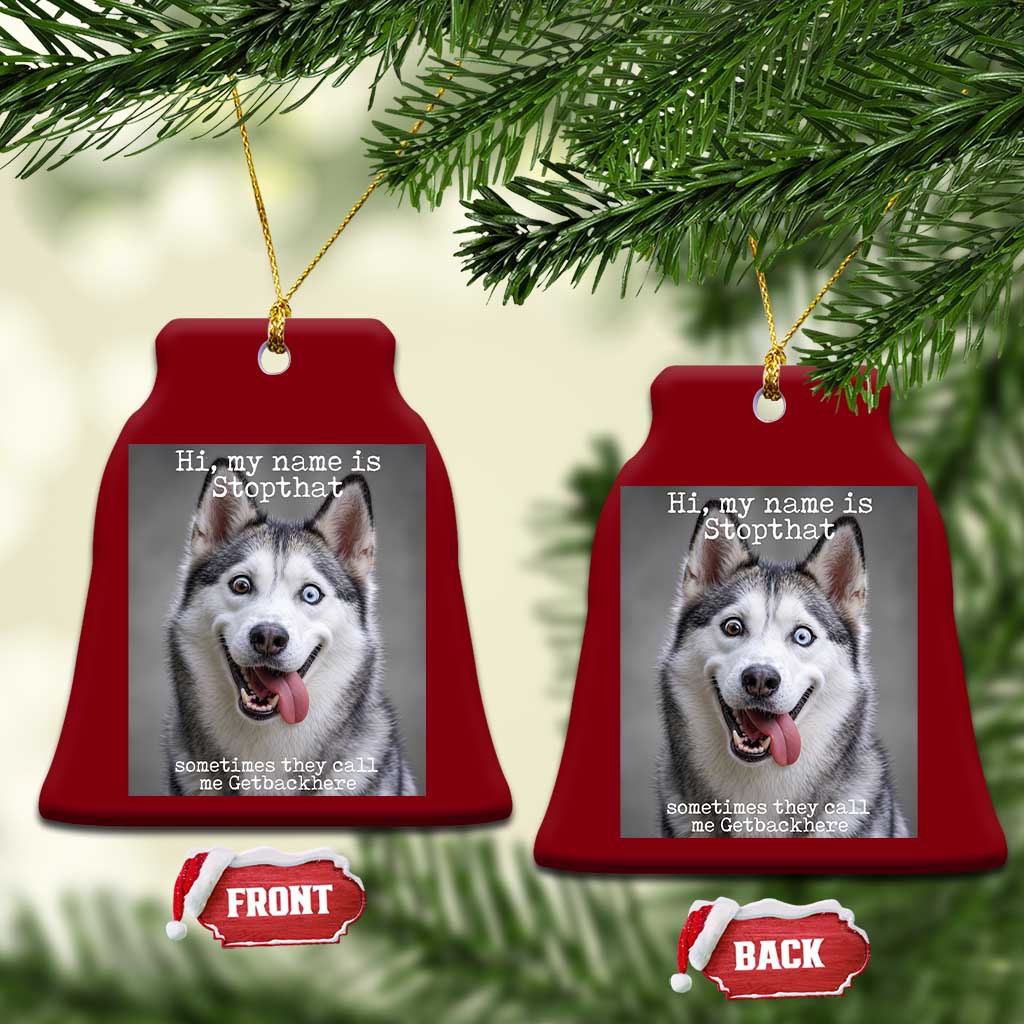 Funny Siberian Husky Meme Ceramic Ornament My Name Is Stop That TS12 Print Your Wear