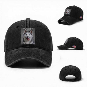 Funny Siberian Husky Meme Washed Cotton Baseball Cap My Name Is Stop That TS12 Washed Cap Universal Fit Black Print Your Wear