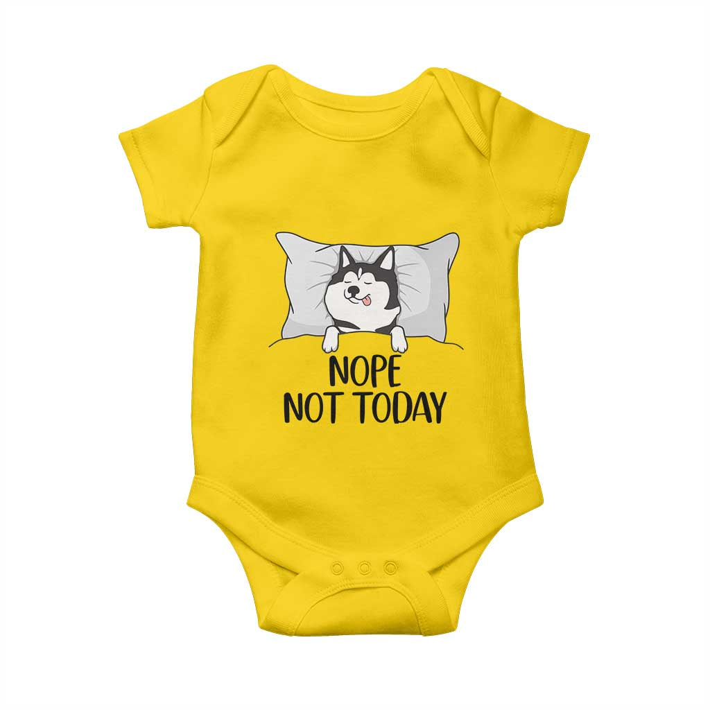 Lazy Siberian Husky Meme Baby Onesie Nope Not Today TS12 Daisy Print Your Wear