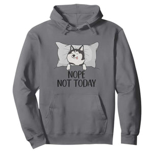 Lazy Siberian Husky Meme Hoodie Nope Not Today TS12 Charcoal Print Your Wear