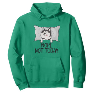 Lazy Siberian Husky Meme Hoodie Nope Not Today TS12 Irish Green Print Your Wear