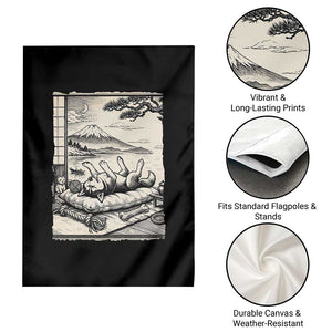 Vintage Japanese Ukiyoe Siberian Husky Garden Flag Cute Sleeping Animal Gift TS12 Print Your Wear