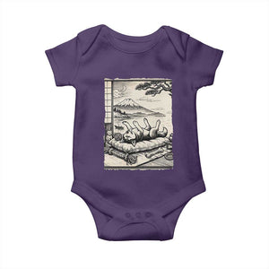 Vintage Japanese Ukiyoe Siberian Husky Baby Onesie Cute Sleeping Animal Gift TS12 Purple Print Your Wear