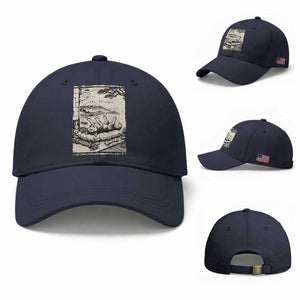 Vintage Japanese Ukiyoe Siberian Husky Baseball Cap Cute Sleeping Animal Gift TS12 Baseball Cap Universal Fit Navy Print Your Wear