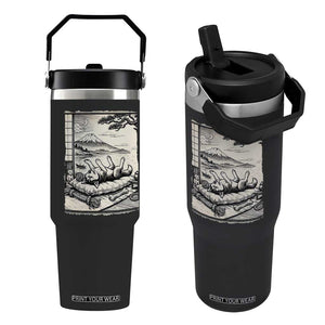 Vintage Japanese Ukiyoe Siberian Husky Flip Straw Tumbler Cute Sleeping Animal Gift TS12 One Size: 30 oz Black Print Your Wear
