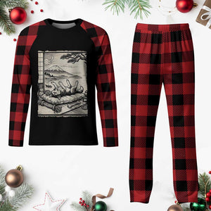Vintage Japanese Ukiyoe Siberian Husky Plaid Pajama Set Cute Sleeping Animal Gift TS12 Buffalo Plaid Print Your Wear