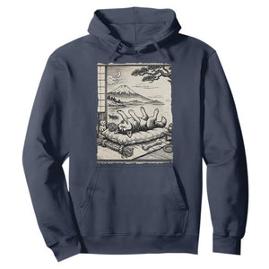 Vintage Japanese Ukiyoe Siberian Husky Hoodie Cute Sleeping Animal Gift TS12 Navy Print Your Wear