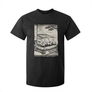 Vintage Japanese Ukiyoe Siberian Husky T Shirt For Kid Cute Sleeping Animal Gift TS12 Black Print Your Wear