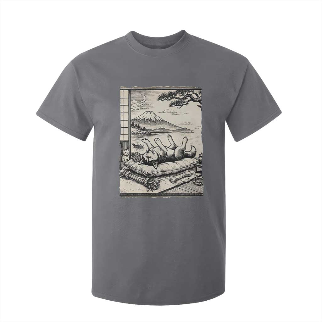 Vintage Japanese Ukiyoe Siberian Husky T Shirt For Kid Cute Sleeping Animal Gift TS12 Charcoal Print Your Wear
