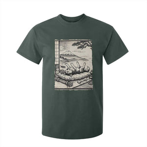 Vintage Japanese Ukiyoe Siberian Husky T Shirt For Kid Cute Sleeping Animal Gift TS12 Dark Forest Green Print Your Wear