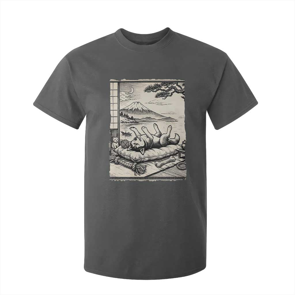 Vintage Japanese Ukiyoe Siberian Husky T Shirt For Kid Cute Sleeping Animal Gift TS12 Dark Heather Print Your Wear