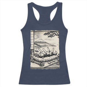 Vintage Japanese Ukiyoe Siberian Husky Racerback Tank Top Cute Sleeping Animal Gift TS12 Navy Print Your Wear