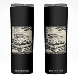 Vintage Japanese Ukiyoe Siberian Husky Skinny Tumbler Cute Sleeping Animal Gift TS12 Black Print Your Wear