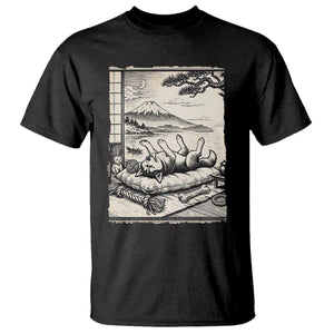 Vintage Japanese Ukiyoe Siberian Husky T Shirt Cute Sleeping Animal Gift TS12 Black Print Your Wear