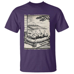 Vintage Japanese Ukiyoe Siberian Husky T Shirt Cute Sleeping Animal Gift TS12 Purple Print Your Wear