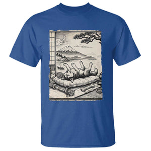 Vintage Japanese Ukiyoe Siberian Husky T Shirt Cute Sleeping Animal Gift TS12 Royal Blue Print Your Wear