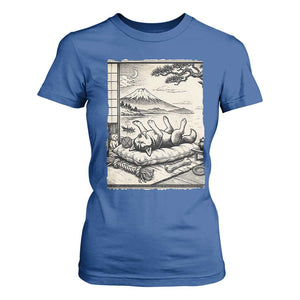 Vintage Japanese Ukiyoe Siberian Husky T Shirt For Women Cute Sleeping Animal Gift TS12 Royal Blue Print Your Wear