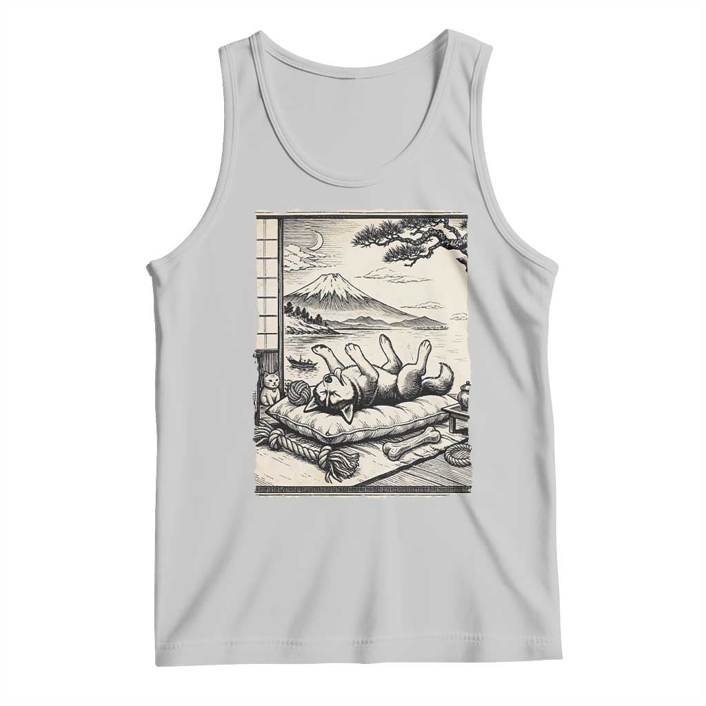 Vintage Japanese Ukiyoe Siberian Husky Tank Top Cute Sleeping Animal Gift TS12 Ash Print Your Wear