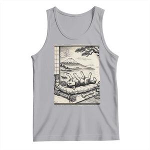 Vintage Japanese Ukiyoe Siberian Husky Tank Top Cute Sleeping Animal Gift TS12 Athletic Heather Print Your Wear