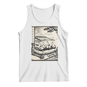 Vintage Japanese Ukiyoe Siberian Husky Tank Top Cute Sleeping Animal Gift TS12 White Print Your Wear