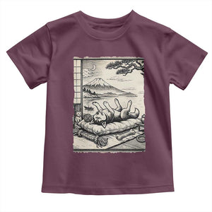 Vintage Japanese Ukiyoe Siberian Husky Toddler T Shirt Cute Sleeping Animal Gift TS12 Maroon Print Your Wear