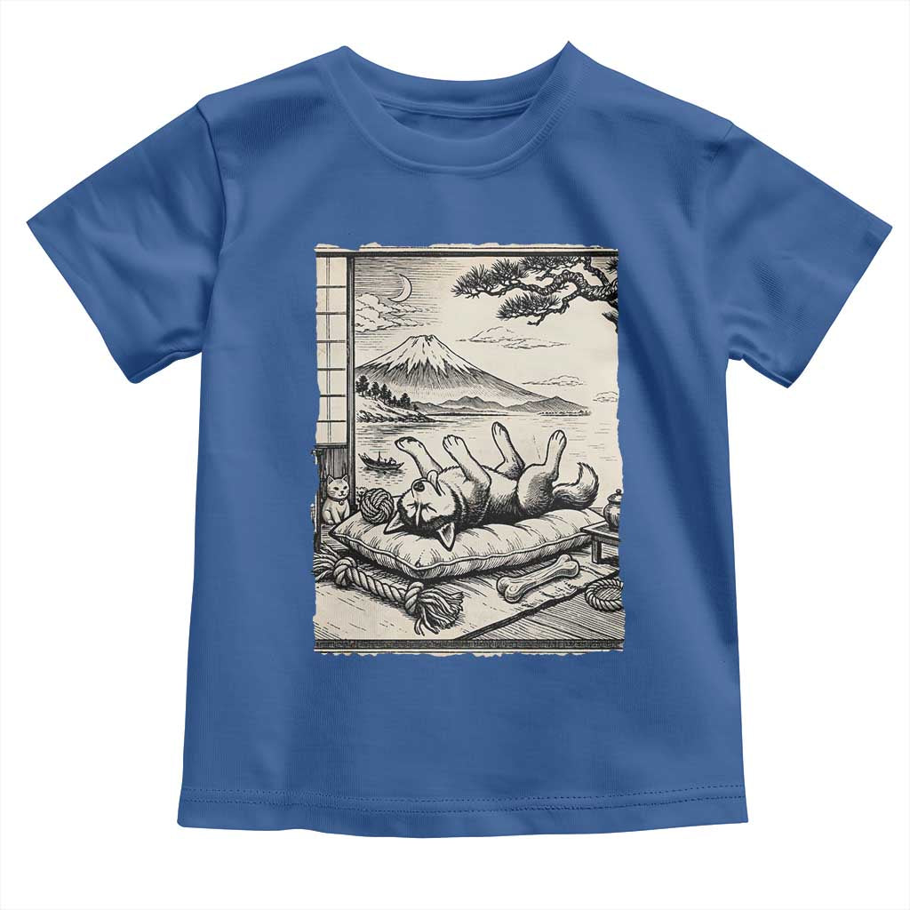 Vintage Japanese Ukiyoe Siberian Husky Toddler T Shirt Cute Sleeping Animal Gift TS12 Royal Blue Print Your Wear