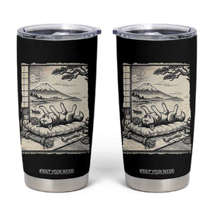 Vintage Japanese Ukiyoe Siberian Husky Tumbler Cup Cute Sleeping Animal Gift TS12 Black Print Your Wear