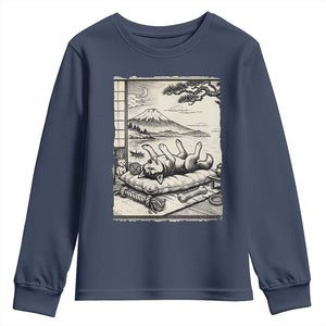 Vintage Japanese Ukiyoe Siberian Husky Youth Sweatshirt Cute Sleeping Animal Gift TS12 Navy Print Your Wear
