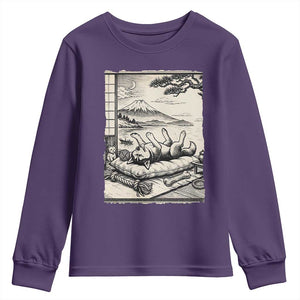 Vintage Japanese Ukiyoe Siberian Husky Youth Sweatshirt Cute Sleeping Animal Gift TS12 Purple Print Your Wear