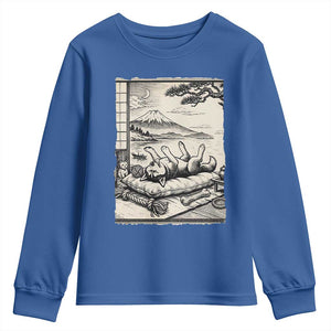 Vintage Japanese Ukiyoe Siberian Husky Youth Sweatshirt Cute Sleeping Animal Gift TS12 Royal Blue Print Your Wear