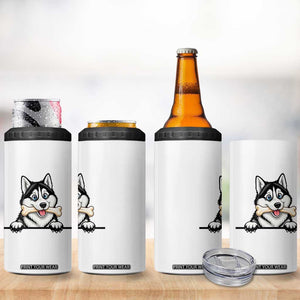 Cute Siberian Husky Puppy 4 in 1 Can Cooler Tumbler Chewing Bone Meme TS12 Print Your Wear