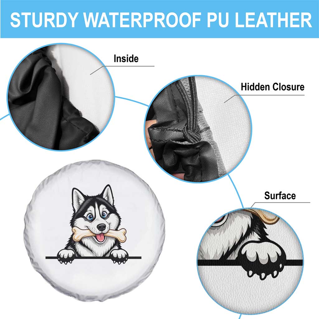 Cute Siberian Husky Puppy Spare Tire Cover Chewing Bone Meme TS12 Print Your Wear